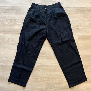 Primark Black Trousers 100% Linen Women's-Size S